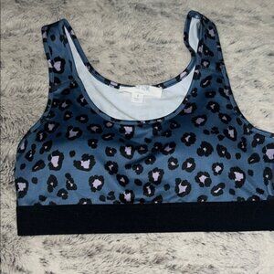 5/$10 item Leopard Print Sports Bra - Blue and Black